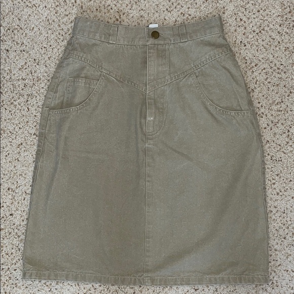Vintage NWOT Tan High-Waisted Skirt - Picture 1 of 6